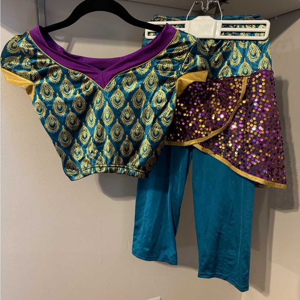 Multicolored Dance Costume Crop Top & Pants